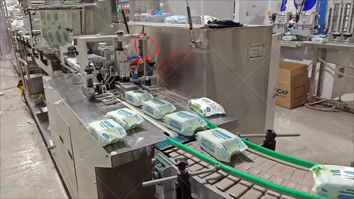 Russian wet wipes machine customer site