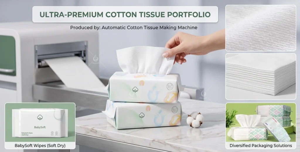 Automatic Cotton Tissue Making Machine finial product