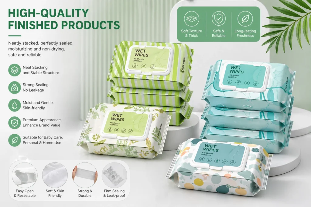 Removable Wet Wipes Making Machine final product