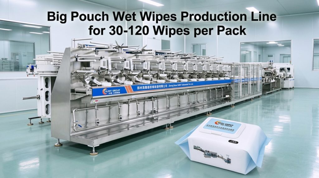 Big Pouch Wet Wipes Production Line for 30-120 Wipes per Pack
