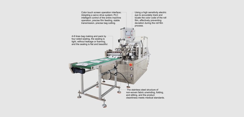 High-speed single sachet wet wipes machine for hotel feature